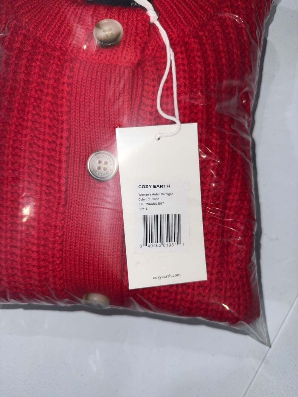 Cozy Earth Women's Arden Cardigan Crimson Size L - Picture 4 of 4
